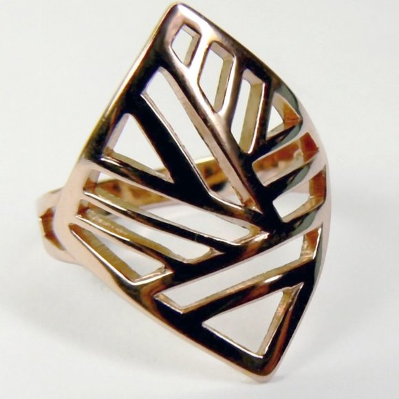 STYLISH 18K rose Gold over Sterling SILVER Ring - Picture 5 of 6